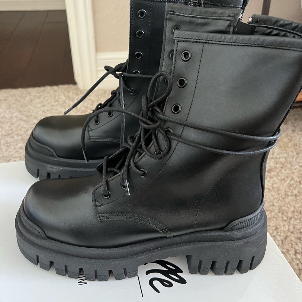 L'INTERVALLE Prairie Black Leather Boots 38